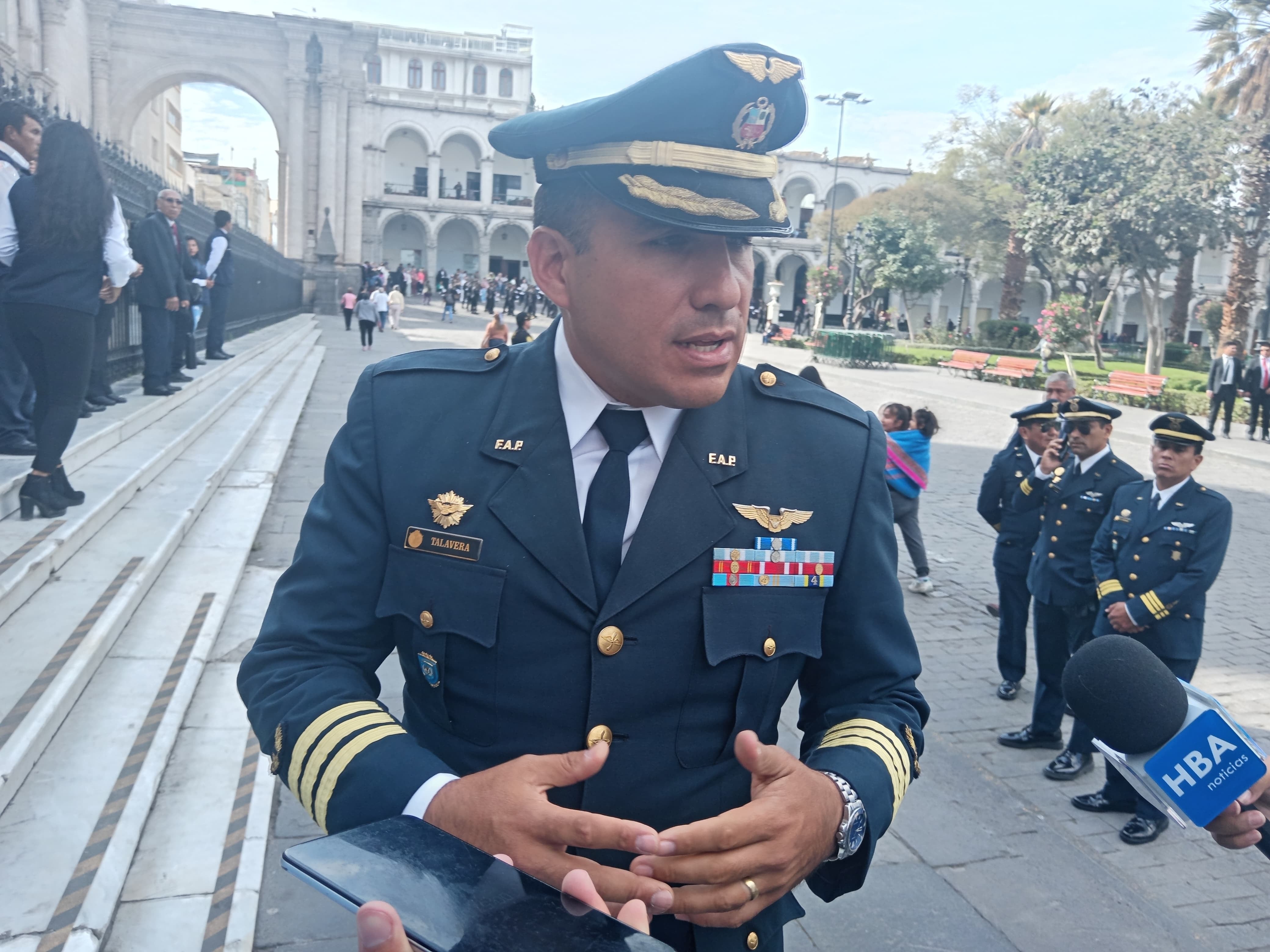 El comandante FAP Juan Talavera, jefe de Información del Ala Aérea N°3. (Foto: GEC)
