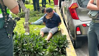 En tenaz persecución cayeron dos sospechosos de hurtar la memoria de un vehículo, en Arequipa (VIDEO)