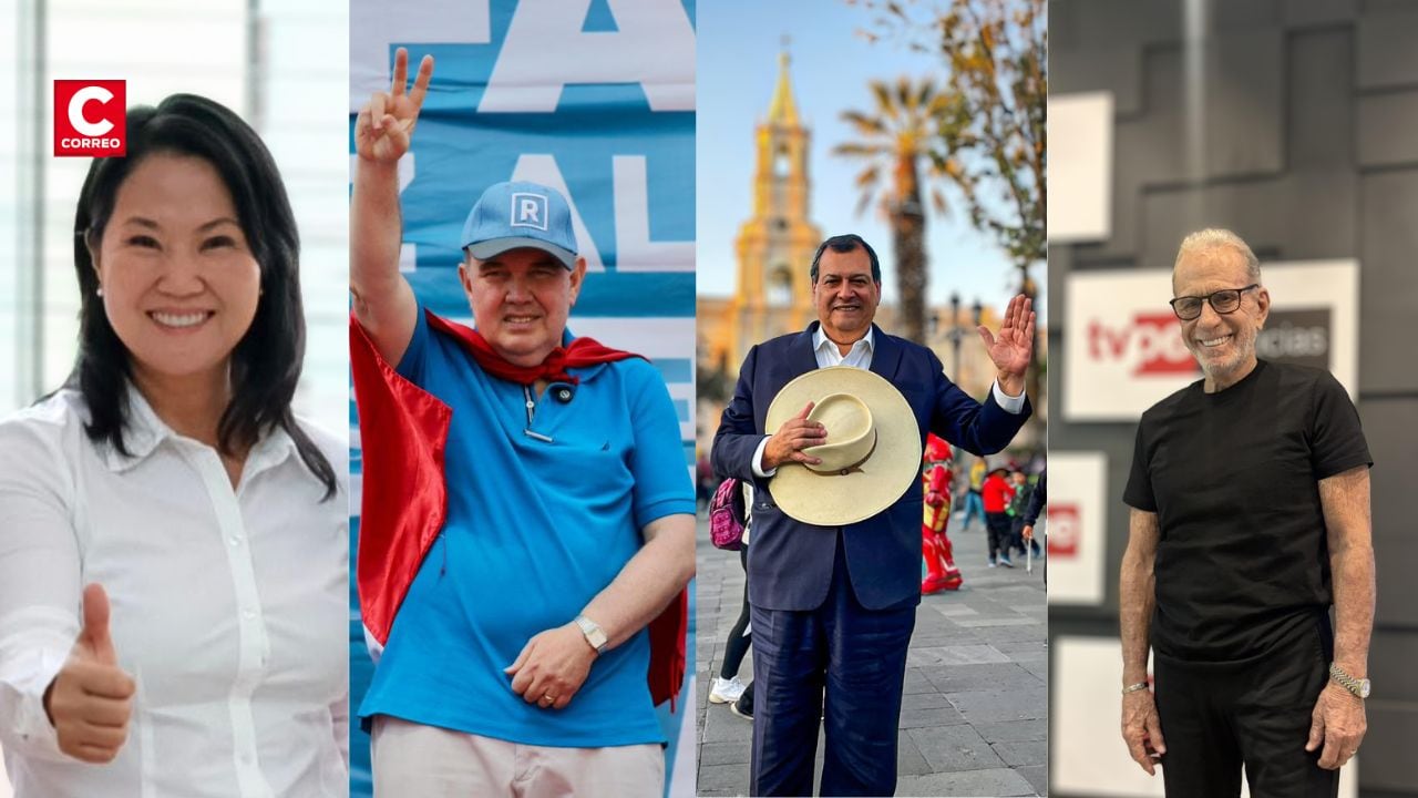 Los 4 primeros presidenciables de la EG2026 según flash electoral de Datum. Solo dos pasarán a segunda vuelta.