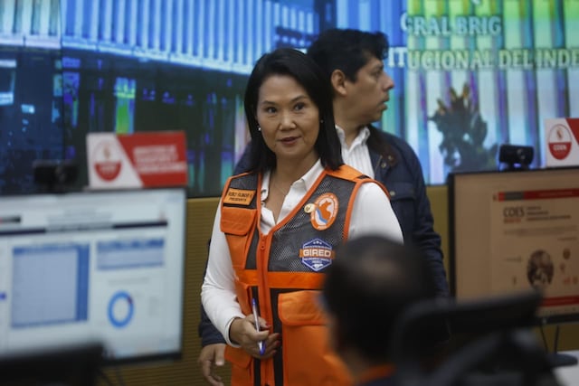 Keiko Fujimori anuncia despliegue de ministros por lluvias y suspensión de vuelos en Tacna (Foto: Mario Zapata/GEC)