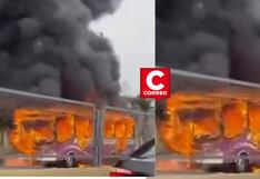 Reportan incendio de bus urbano en el Callao cerca del aeropuerto Jorge Chávez (VIDEO)