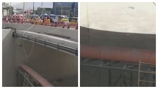 Tubería de desagüe atraviesa nuevo puente y causa asombro en Arequipa (VIDEO)