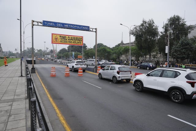 Así se ve el cierre del paso a desnivel de la Vía Expresa por obras de la Línea 2 del Metro (Fotos: Hugo Pérez/GEC)