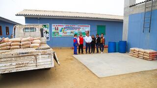 La Libertad: Entregan materiales de construcción al Colegio José Olaya de La Esperanza