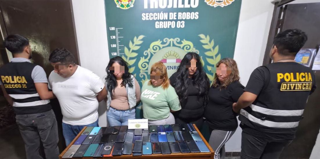 Operativo permitió detener a cinco integrantes de la red delictiva “Los Injertos del Norte”. También se decomisaron 130 equipos móviles.