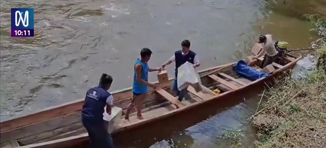 El despliegue incluye comunidades nativas de difícil acceso en Condorcanqui, donde las condiciones geográficas y climáticas complican la entrega antes de la jornada del domingo 7 de junio. FOTO: CAPTURA CANAL N.