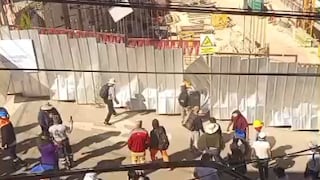Construcción Civil abandona obras en Arequipa y protestan con vandalismo (VIDEO)
