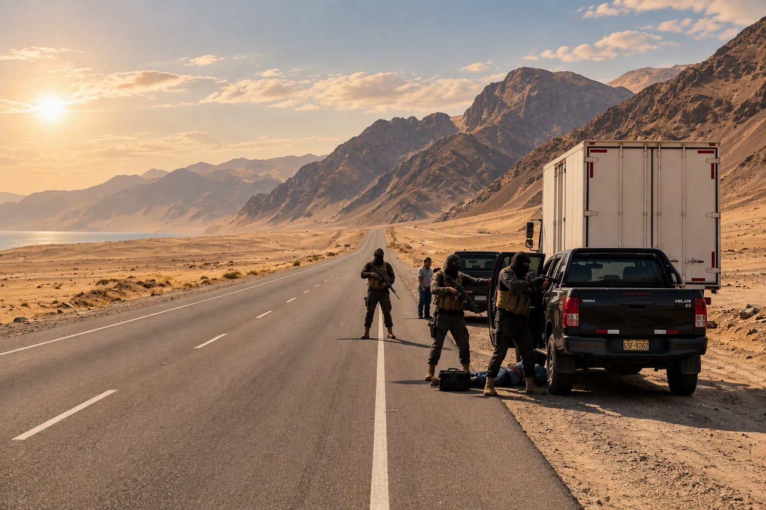 Arequipa: A balazos roban 12.5 toneladas de explosivos en la carretera Panamericana Sur