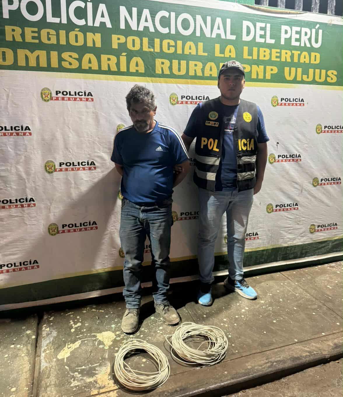 La detención se realizó en el caserío Vijus, distrito de Pataz, cuando se movilizaba en la camioneta.