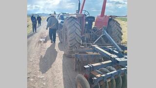 Motoclista fallece al chocar con tractor agrícola en Caracoto 
