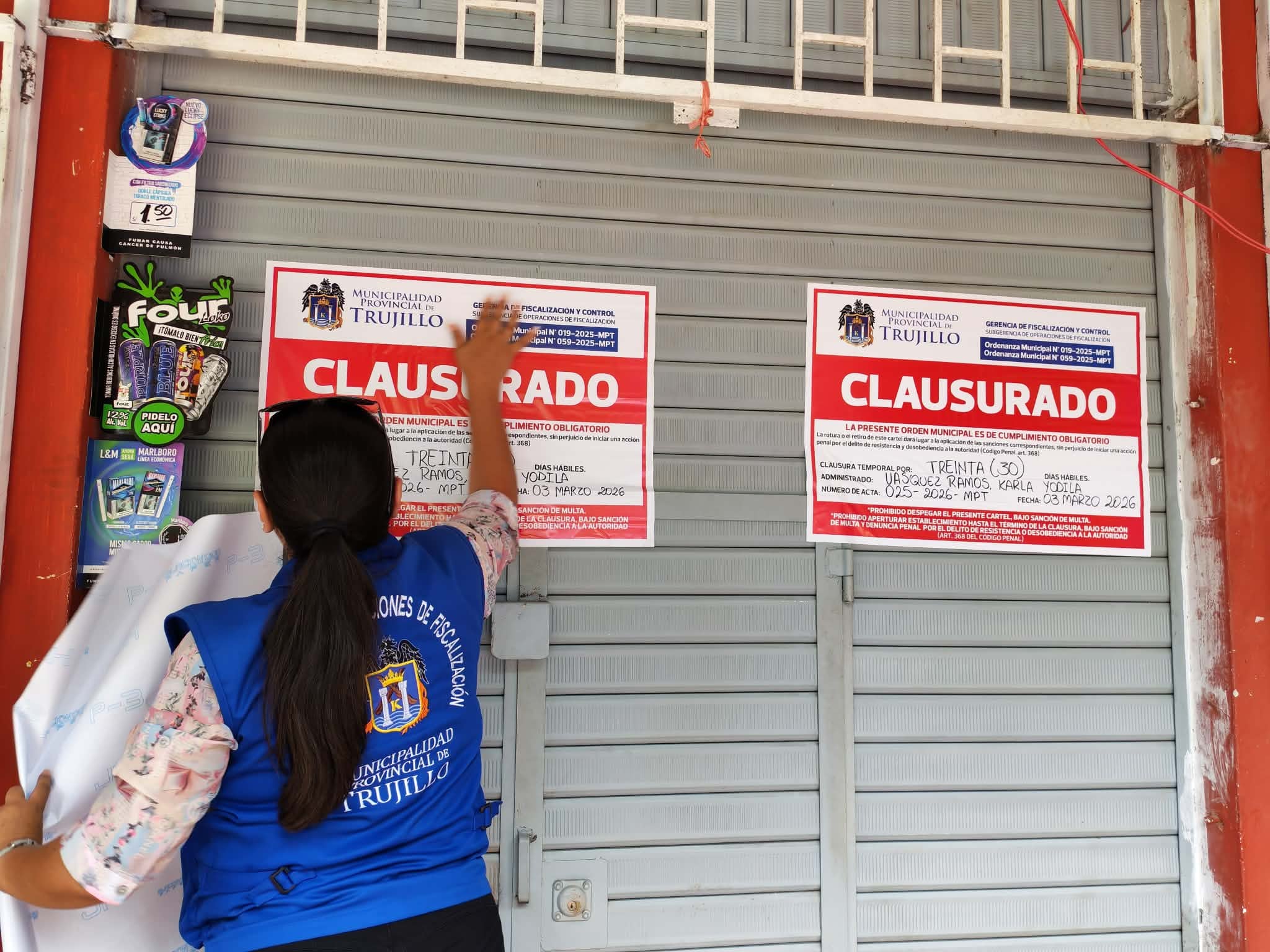 Las acciones de control fueron lideradas por la Subgerencia de Operaciones de Fiscalización, en trabajo articulado con el personal de la Gerencia de Seguridad Ciudadana.