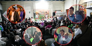 Esposa del gobernador de Arequipa y funcionarios en proselitismo político de Juntos por el Perú. Foto: Composición GEC.