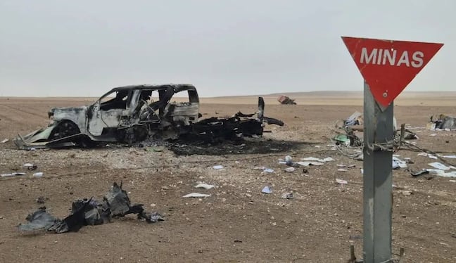 Tacna: vehículo explota tras ingresar a campo minado en la frontera con Chile. Foto: Difusión.