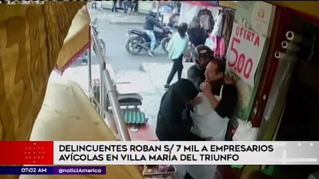 Villa María del Triunfo: asaltantes roban S/7 mil a empresarios avícolas (VIDEO)