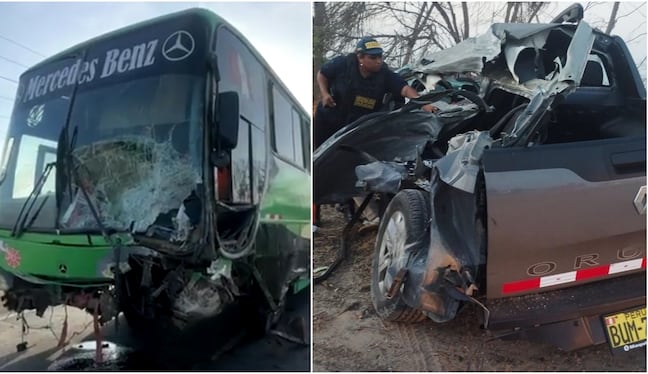 Tragedia en Semana Santa en Pisco: choque entre bus y camioneta deja un muerto