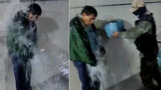 Comerciantes en Arequipa capturan y bañan con agua fría a un presunto ladrón (VIDEO)