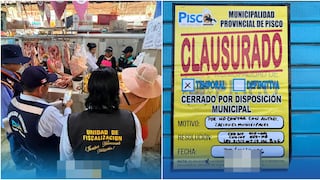 Pisco: fiscalización municipal interviene mercados y clausura local sin autorización