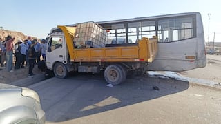 Choque entre bus del SIT y volquete deja al menos cuatro heridos en la autopista Arequipa-La Joya