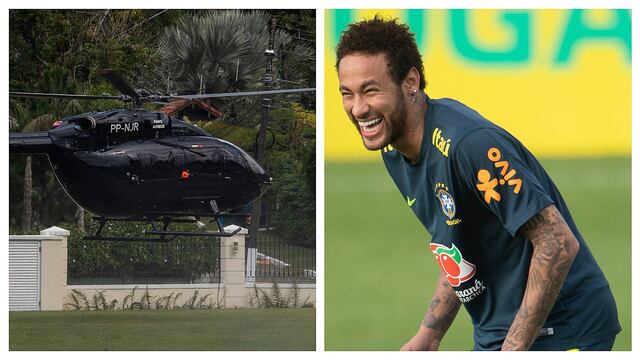 Neymar sorprende al llegar en helicóptero al entrenamiento de Brasil (VIDEO) 