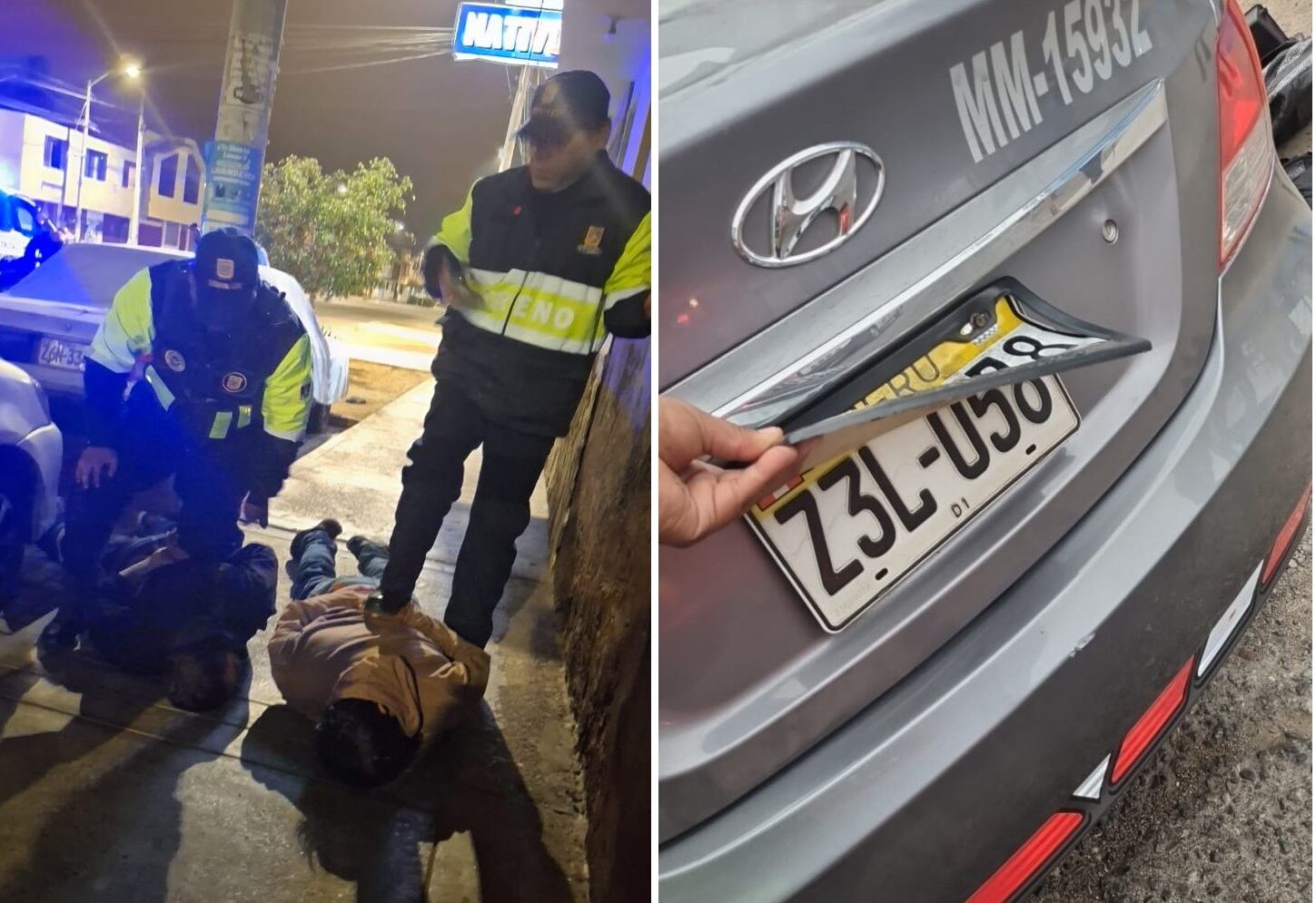 Serenos de Albarracín arrestaron a dos de la banda, el auto intervenido tenía placas falsas
