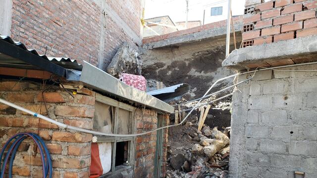Derrumbe de un muro de contención destruye vivienda y deja dos familias afectadas en Arequipa
