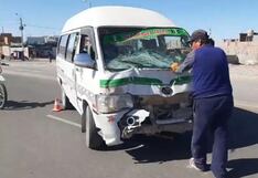 Arequipa: Dos escolares resultaron heridos tras choque de combis en distrito de Majes
