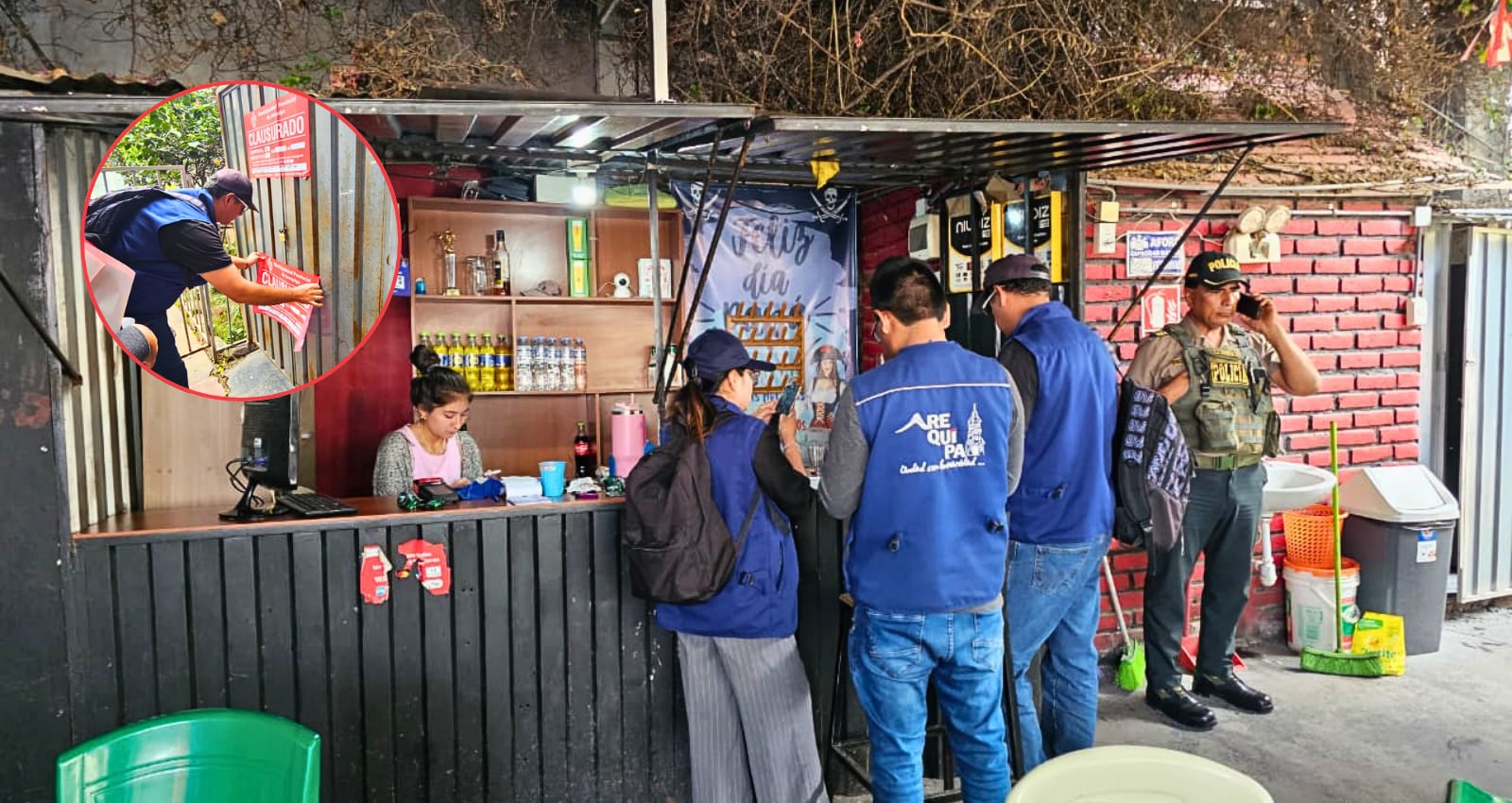 Clausuran “falsa cevichería” que operaba como cantina clandestina frente a la UNSA. Foto: MPA.