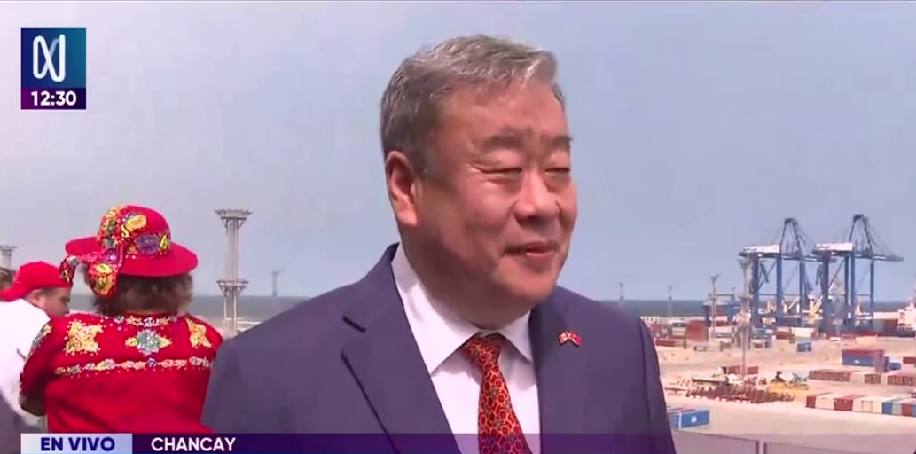 Song Yang afirmó que la infraestructura fortalece la conexión comercial del Perú con Asia-Pacífico y contribuye al desarrollo económico del país. FOTO: CAPTURA CANAL N.