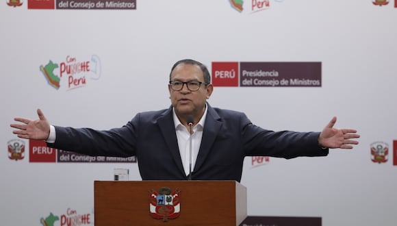 Alberto Otárola anunció su renuncia al cargo de jefe del Gabinete Ministerial e una conferencia de prensa.  Fotos: Anthony Niño de Guzmán/ @photo.gec