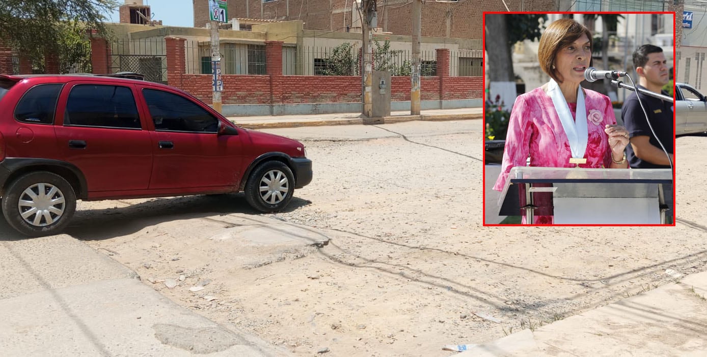 Mal estado de la calle Francisco Cuneo pone en la mira a Janet Cubas.