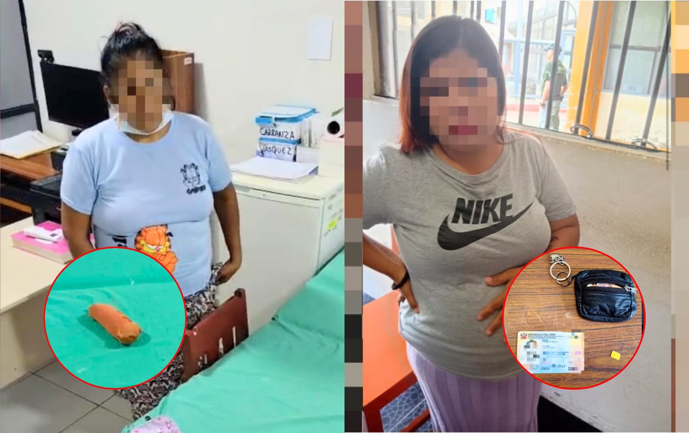 Mujeres son detenidas al intentar ingresar marihuana y chip a penales de Bagua Grande y Chiclayo. Foto: INPE.