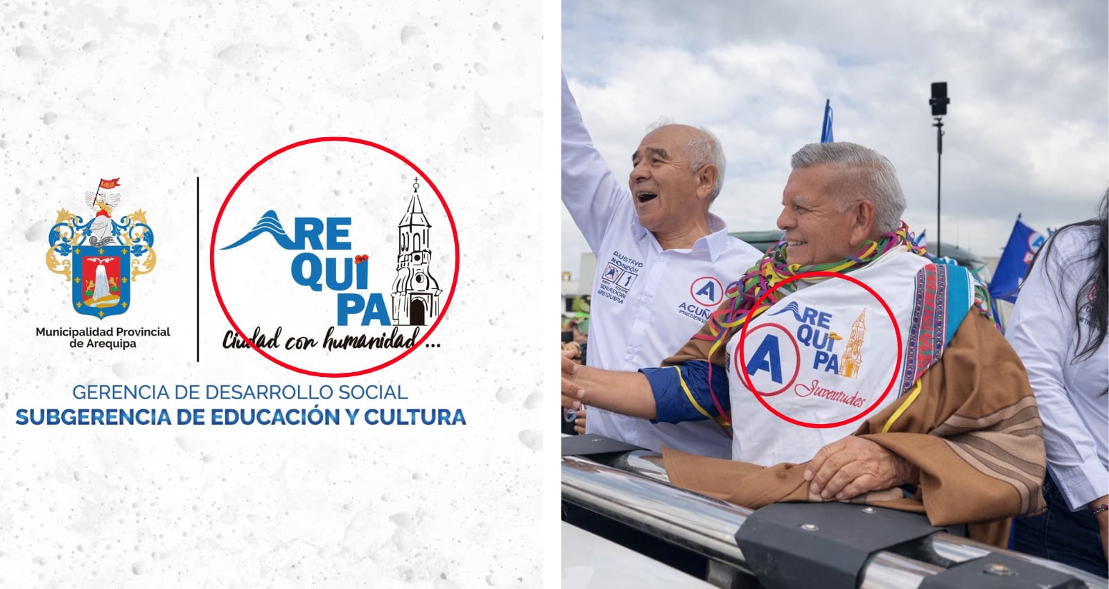 Mal uso del símbolo de la Municipalidad de Arequipa. Foto: MPA/Dilo Fuerte Arequipa.