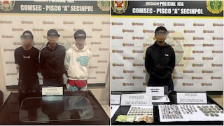 Pisco: caen por presunto hurto de autoparte de mototaxi y otro con 395 ketes de PBC