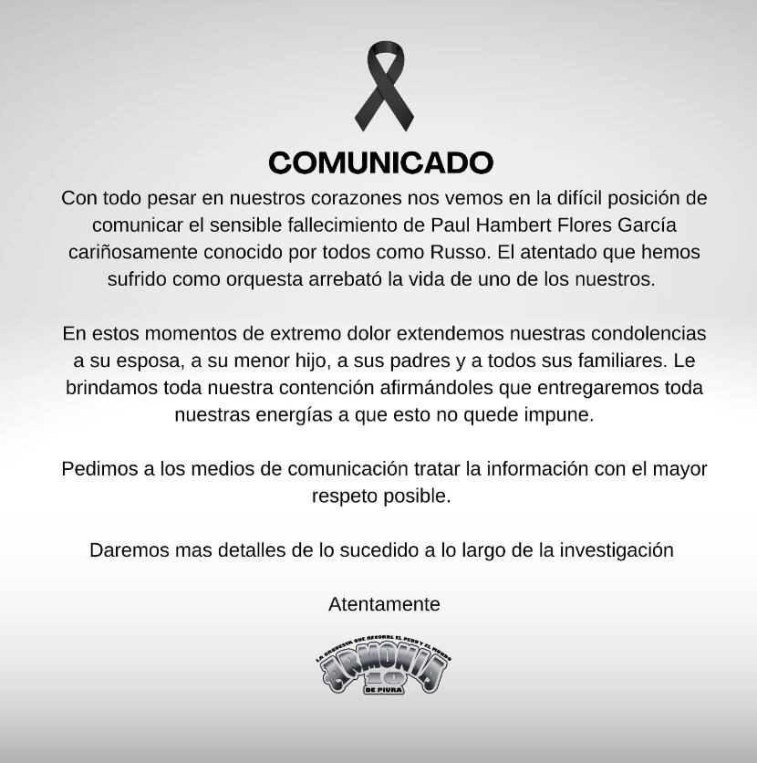 Armonía 10 emite comunicado