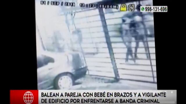 Miraflores: cámara de seguridad captó robo que dejó a pareja y vigilante heridos de bala (VIDEO)