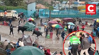 Hombre fallece tras embestida de toro y este hiere a otras 9 personas en “Toro Pukllay”, en Huancavelica