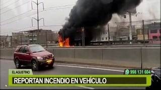 El Agustino: camión se incendió en la Av. José Carlos Mariátegui