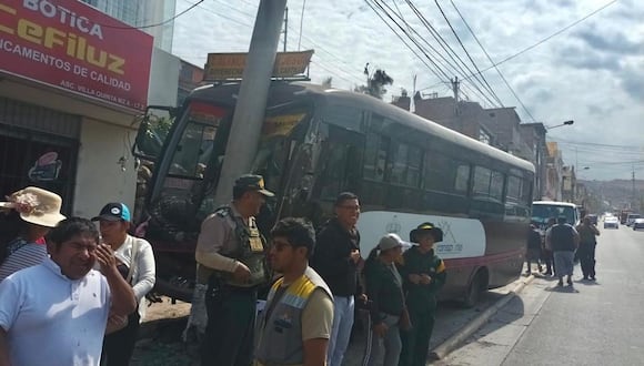 Escolares heridos en Arequipa tras choque de bus del SIT contra poste. (Foto: GEC)