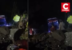 Bus cae a abismo tras chocar con minivan en la Carretera Central