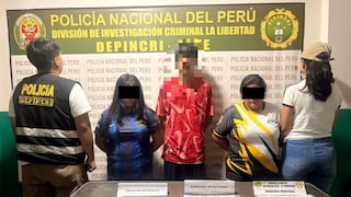 Trujillo: Intervienen a tres personas por exigir a una mujer el pago de S/ 30 mil