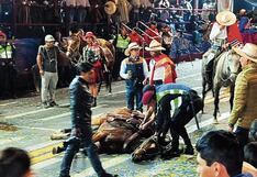 Denuncian a municipio de Arequipa de maltrato animal por caída de caballo en Corso de la Amistad