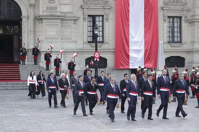 José María Balcázar salió de Palacio de Gobierno rumbo a la Catedral de Lima para participar en la misa y tedeum por Fiestas Patrias.