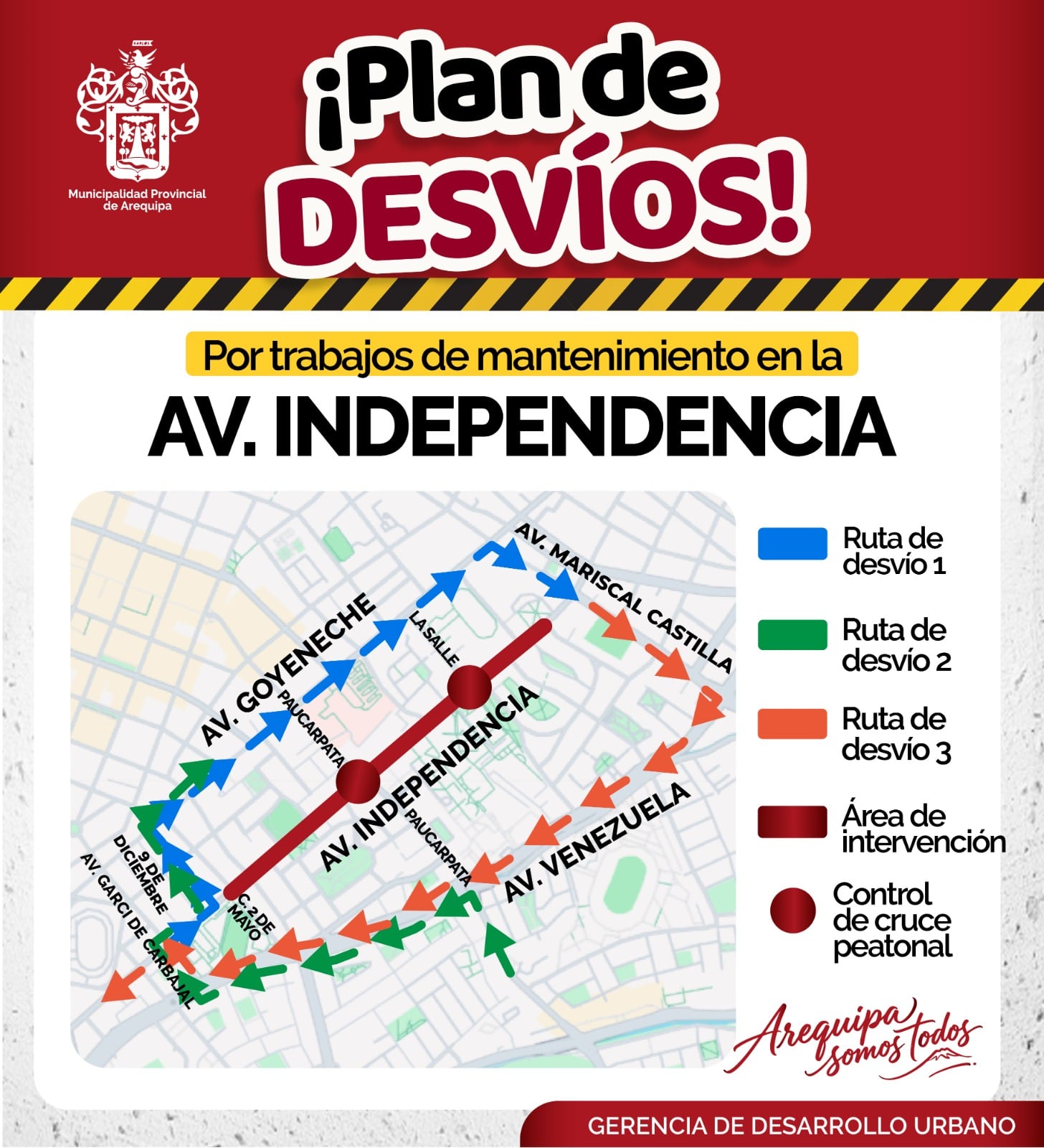 Plan de desvíos para cierre de la avenida Independencia, desde este lunes 25 de mayo.