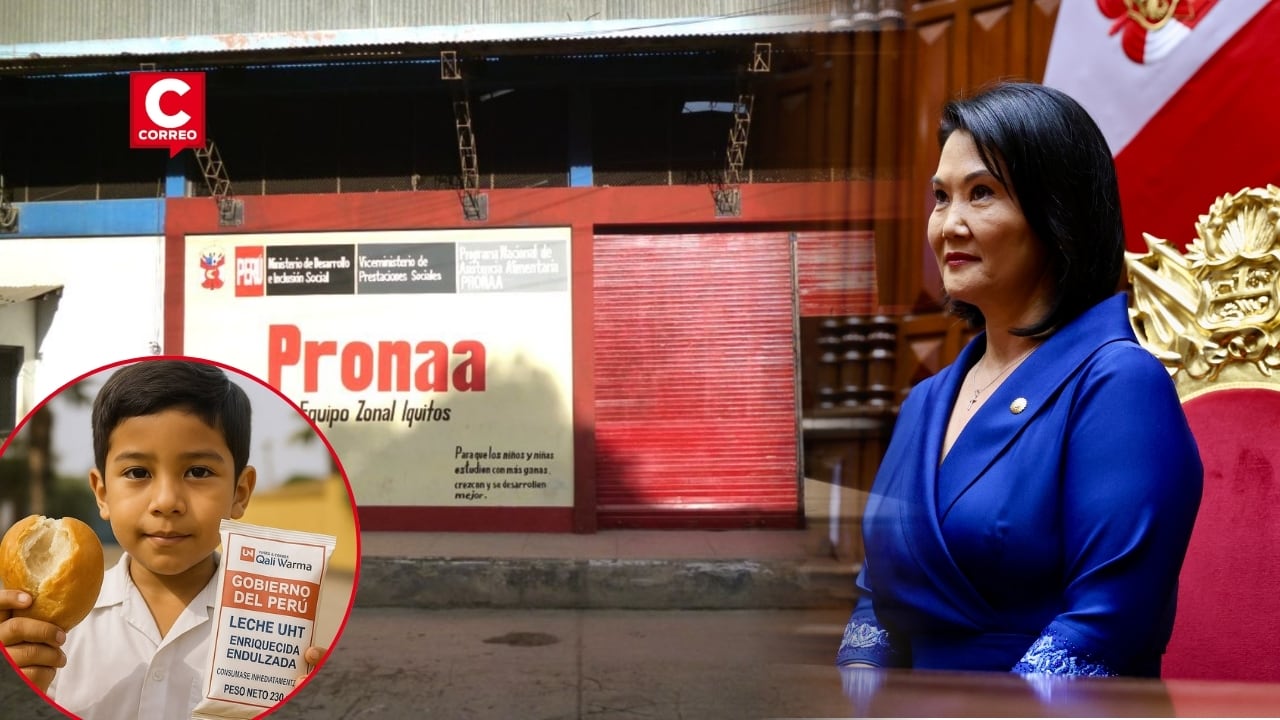 Vuelve el PRONAA: Keiko Fujimori promete reactivación del programa alimentario fundado en el gobierno de su padre. Composición: Diario Correo.