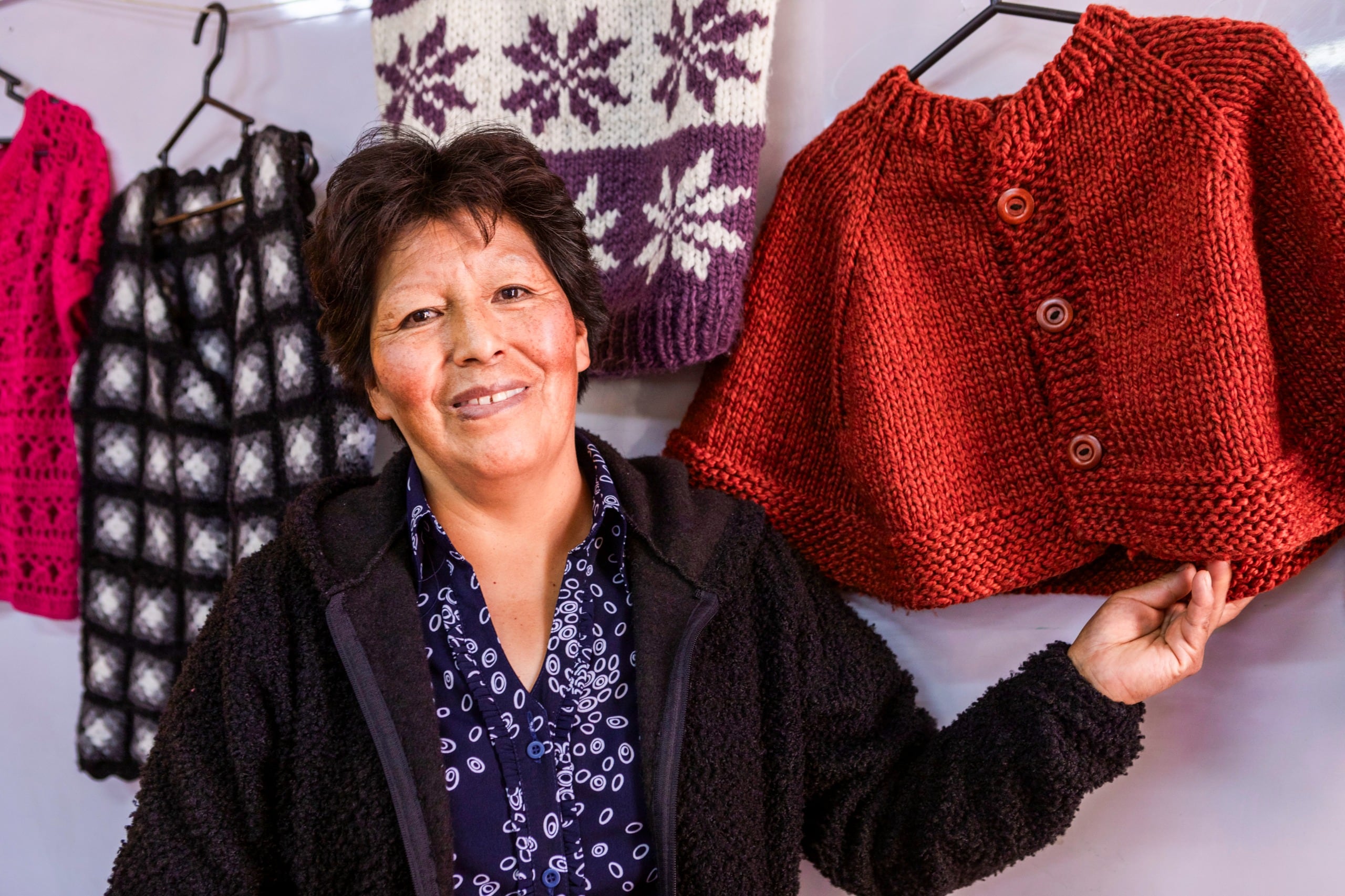 Hilda Chuquipoma (57), talentosa tejedora.
