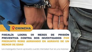 Chincha: cárcel para sujetos acusados de usar a adolescente para robar celular a menor