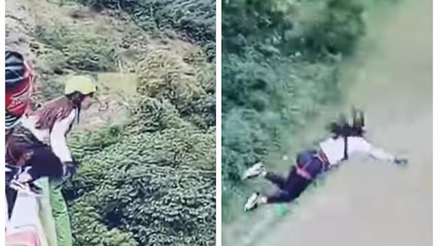 YouTube: joven salta en bungee jumping pero termina impactando contra el suelo (VIDEO)