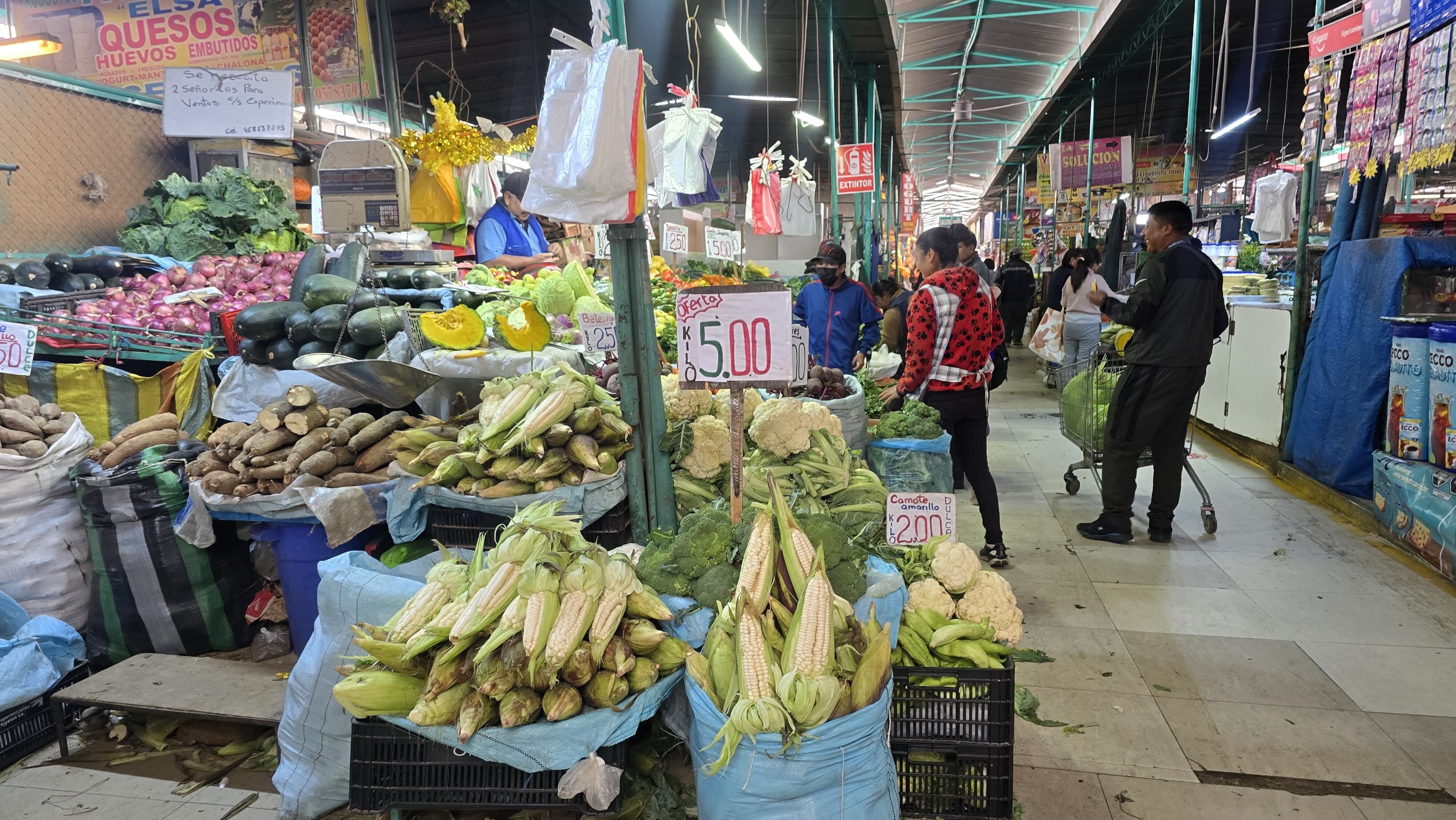 Precio de los productos de la canasta básica familiar en el mercado Metropolitano de Arequipa. Foto: GEC.