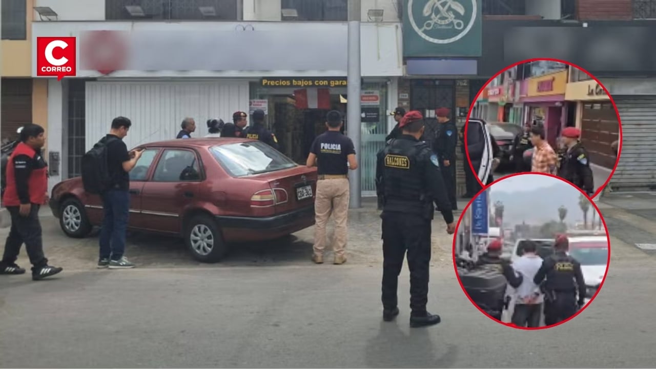 Los Olivos: PNP frustra asalto a tienda Coolbox y logra capturar a dos presuntos delincuentes. Composición: Diario Correo.