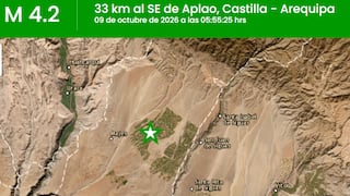 Arequipa: temblor de magnitud 4.2 se registró esta mañana en Aplao